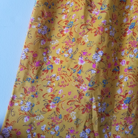 Anthropologie Maeve Silk Yellow Road Midi Skirt Small - Picture 6 of 16